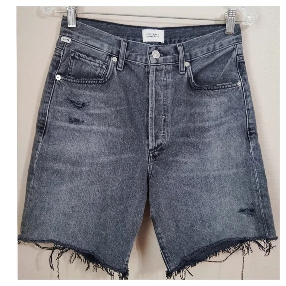 Citizens of Humanity Camilla Frayed-Hem Shorts Size 25 - Picture 3 of 8